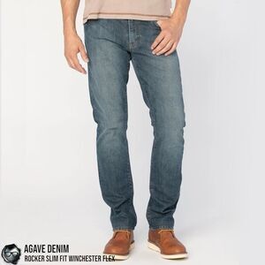 AGAVE DENIM ROCKER SLIM FIT WINCHESTER FLEX BLUE JEANS IN JAPANESE BROWN/INDIGO